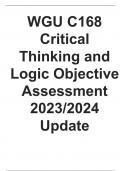 WGU C168 Critical Thinking and Logic Objective Assessment 2023/2024 Update