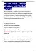 NR 222- Exam 1 Practice Questions with Verified Answers