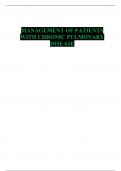 MANAGEMENT OF PATIENTS WITH CHRONIC PULMONARY DISEASE
