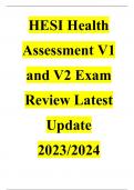 HESI Health Assessment V1 and V2 Exam Review Latest Update 2023/2024