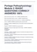 Portage Pathophysiology  Module 2.1BASIC  QUESTIONS CORRECT  ANSWERS 100%