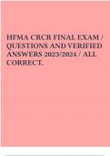 HFMA CRCR FINAL EXAM / QUESTIONS AND VERIFIED ANSWERS 2023/2024 / ALL CORRECT.