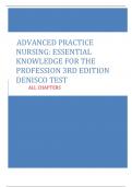 ADVANCED PRACTICE NURSING&colon; ESSENTIAL KNOWLEDGE FOR THE PROFESSION 3RD EDITION DENISCO TEST COMPLETE BANK&comma; updated 2025&sol;2026