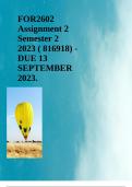 FOR2602 Assignment 2 Semester 2 2023 ( 816918) - DUE 13 SEPTEMBER 2023.