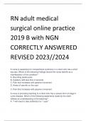 RN adult medical  surgical online practice  2019 B with NGN CORRECTLY ANSWERED  REVISED 2023//2024