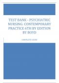 PSYCHIATRIC NURSING&colon; CONTEMPORARY PRACTICE 6TH BY EDITION BY BOYD TEST BANK  COMPLETE GUIDE 