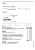 AQA A-level CHEMISTRY Paper 1 Inorganic and Physical Chemistry June 2023