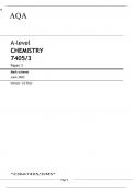 AQA A-level CHEMISTRY 7405/3 Paper 3 Mark scheme June 2023