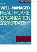 The Well Managed Healthcare Organization 9th Edition by Griffith 2023 Update