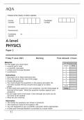 AQA A-level PHYSICS Paper 2 June 2023