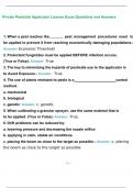 Private Pesticide Applicator License Exam Questions and Answers