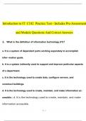 Introduction to IT - C182 - Practice Test - Includes Pre-Assessment and Module Questions &lpar;Answered&rpar; 2022&sol;2023