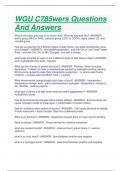 WGU C785wers Questions And Answers