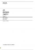 AQA AS PHYSICS 7407/1 Paper 1 Mark scheme June 2023