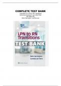 Test Bank For LPN to RN Transitions Achieving Success in your New Role 5th Edition By Nicki Harrington&semi; Cynthia Lee Terry Chapter 1-18 Graded A