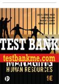 Test Bank For Managing Human Resources 9th Edition All Chapters - 9780134900001