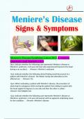 Meniere's Disease/Syndrome Latest 2023 /Complete Questions And Answers (A+)
