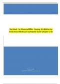 Test Bank For Maternal Child Nursing 6th Edition by Emily Slone McKinney| Complete Guide Chapter 1-55| Test Bank 100% Veriﬁed Answers