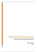 MANAGEMENT INFO SYSTEMS &lpar;Managing The Digital Firm&rpar; 15TH ED TEST BANK &vert; Q&A &lpar;RATED A&plus;&rpar; &vert; BEST UPDATE 2023