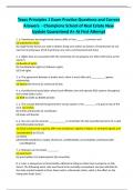Texas Principles 1 Exam Practice Questions and Correct Answers  - Champions School of Real Estate New Update Guaranteed A&plus; At First Attempt