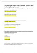 Maternal Child Nursing Care - Chapter 8&colon; Nursing Care of the Family During Pregnancy Graded A&plus;