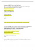 Maternal Child Nursing Final Exam Latest Update&lpar;20232024&rpar; Rated A&plus;