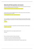 Maternity & Peds questions and answers already passed