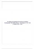 Test Bank for Radiation Protection in Medical Radiography 9th Edition Sherer &sol; All Chapters 1-16 &sol; Full Complete 2023 - 2024
