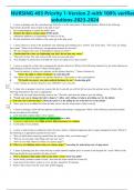 NURSING 493 Priority 1-Version 2-with 100&percnt; verified  solutions-2023-2024