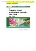 Test Bank for Foundations and Adult Health Nursing, 8th Edition by Kim Cooper| Complete Guide Chapter 1-58 | Test Bank 100% Veriﬁed Answers