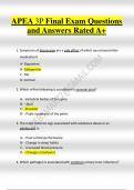 APEA 3P Final Exam Questions and Answers Rated A+