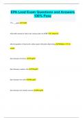EPA Lead Exam Questions and Answers 100&percnt; Pass