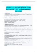 Florida 6-20 All Lines Adjuster Exam  Review-with 100&percnt; verified solutions2023-2024