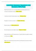 Lead Risk Assessor Questions and Answers 100&percnt; Pass