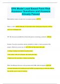 EPA Model Lead Based Paint Risk Assessor Questions and Answers Already Passed