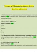 Wellcare ACT Centene Certification Review Questions and Answers &lpar;2023 - 2024&rpar; &lpar;Verified by Expert&rpar;