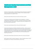 Healthcare Quality Improvement and Risk Management - C430 2023 full solution