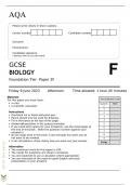 AQA GCSE BIOLOGY Foundation Tier	Paper 2F June 2023
