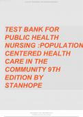 Testbank for Public Health Nursing: Population-Health Care in the Community,9th Edition by  Stanhope 