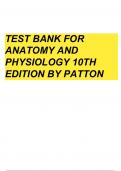 Anatomy and Physiology 10th Edition Patton Test Bank COMPLETE