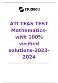 ATI TEAS TEST MATHEMATICS-with 100% verified solutions-2023-2024