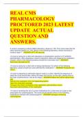 REAL CMS  PHARMACOLOGY  PROCTORED 2023 LATEST  UPDATE ACTUAL  QUESTION AND  ANSWERS.