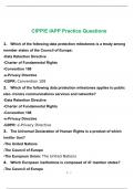 CIPP/E IAPP Practice Questions and Answers (GRADED A+)
