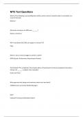 MTS Test Questions With Correct Answers Graded A&plus;
