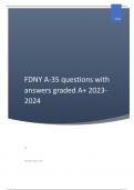 FDNY A-35 questions with answers graded A&plus; 2023-2024