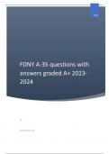 FDNY A-35 questions with answers graded A+ 2023-2024
