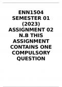 ENN1504 SEMESTER 01 &lpar;2023&rpar; ASSIGNMENT 02