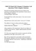 CHE 233 Final UKY Organic 2 Chemistry Lab Questions With Complete Solutions