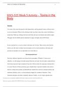 SOCS-325 Week 5 Activity – Toxins in the Body - Graded An A+