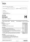 AQA GCSE PHYSICS Higher Tier Paper 2 JUNE 2023 QUESTION PAPER
